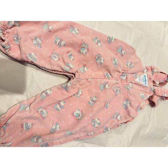 - Vintage, Vestbak Osh Kosh Corduroy Overalls 3-6 Month Pink Bears with sh… - Picture 3 of 9